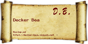 Decker Bea névjegykártya